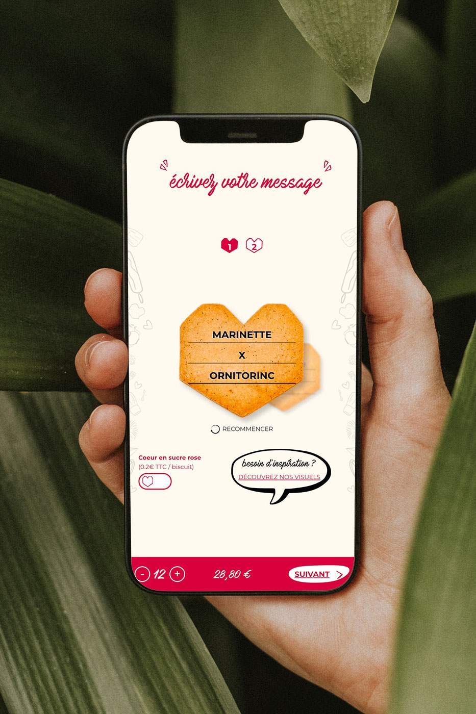 Marinette mobile personnalisation biscuits